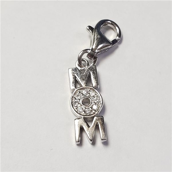 BZ322-73 SILVER CUBIC ZIRCONIA PENDANDT