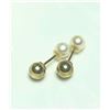 BZ322-65 SILVER FRESH WATER PEARL 2-1 EARRINGS