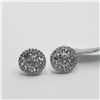 BZ322-98 SILVER WHITE TOPAZ (1.3CT) EARRINGS