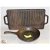 Image 1 : CAST IRON FRYING PAND AND GRIDDLE