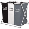 Image 1 : NEW REPACKED 3 SECTION LAUNDRY HAMPER