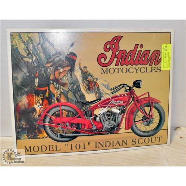 METAL WALL HANGING "INDIAN MOTORCYCLES"