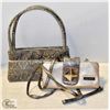 Image 1 : FAUX SNAKE SKIN SMALL 2 HANDLE PURSE + CROSS BODY