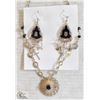 Image 1 : VINTAGE PERUVIAN SILVER NECKLACE & EARRING SET