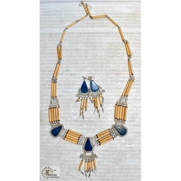 PERUVIAN WEAVED NECKLACE & EARRINGS