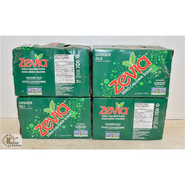 24 CANS OF ZEVIA 0 CAL SODA GINGERALE NO SUGAR