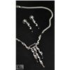 Image 1 : SILVER & BLACK ONYX NECKLACE & EARRING SET