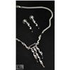 SILVER & BLACK ONYX NECKLACE & EARRING SET