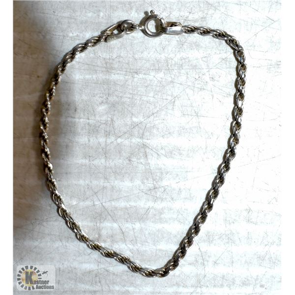 SILVER TWISTED ROPE  BRACELET