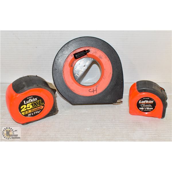 3 PC LUFKIN TAPE MEASURES