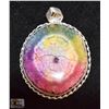 #64-NATURAL RAINBOW SOLAR QUARTZ PENDANT 36X38MM