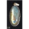 #62- NATURAL RAINBOW LABRADORITE PENDANT 40X18MM