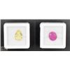 Image 1 : #2-NATURAL  RUBY 5 CT, UNHEATED YELLOW QUARTZ 3.28