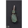 Image 1 : #53- NATURAL UNHEATED GREEN AVENTURINE .CZ PENDANT