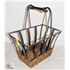 BEAUTIFUL STEEL AND WICKER DECORATIVE BASKET