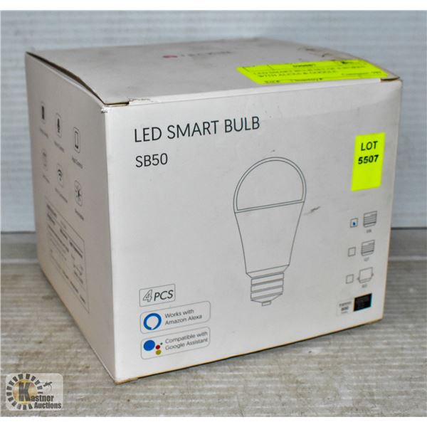 LED SMART BULB SET OF 4 WORKS WITH ALEXA & GOOGLE