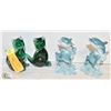 Image 1 : 2 DOLPHIN FIGURINES + 2 GLASS CAT FIGURINES