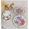 Image 1 : FLAT W/ BIRD THEMED TEACUP + SAUCER DECOR + PLATES