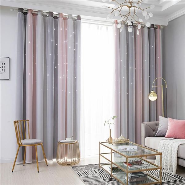 NEW GREY GRADIENT GROMMET CURTAIN 52" X 82"