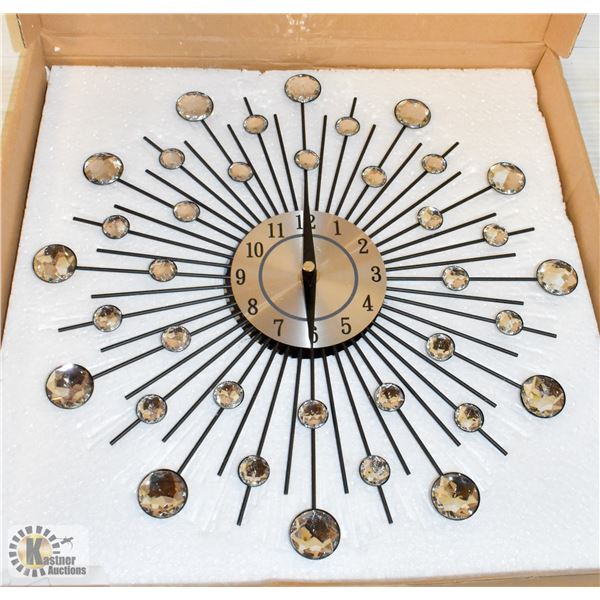 NEW FANCY CRYSTAL BATTERY OPERATED WALL CLOCK