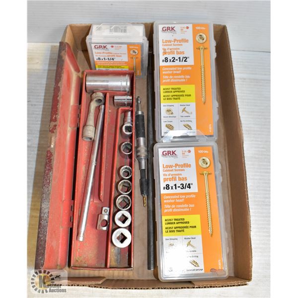 FLAT OF ASSORTED TOOLS/SCREWS