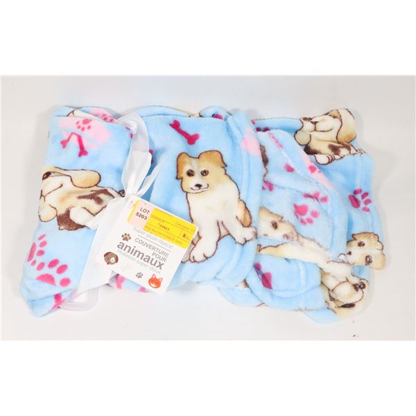 NEW SUPER PLUSH FLEECE DOG PRINT GIFT BLANKET