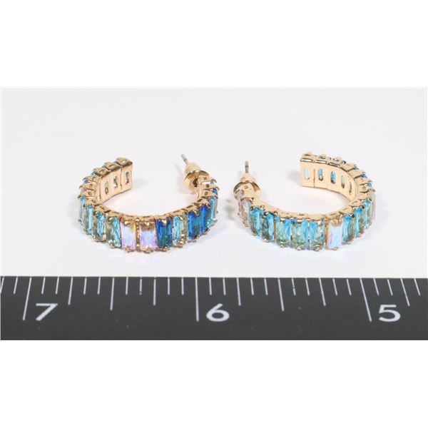 NEW RHINESTONE HOOP EARRINGS