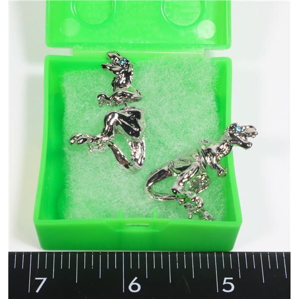 NEW T-REX EARRINGS IN BLOCK GIFT BOX