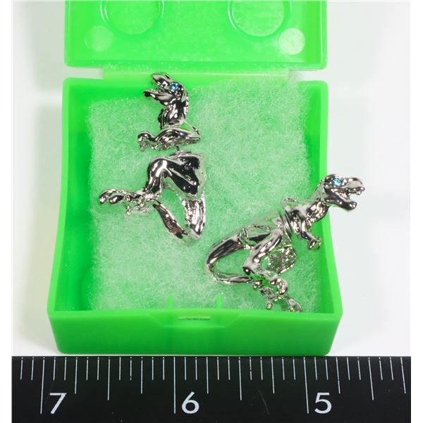 NEW T-REX EARRINGS IN BLOCK GIFT BOX