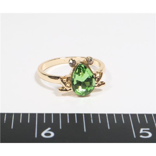 NEW RHINESTONE FROG RING SIZE 8.25