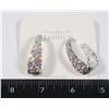 Image 1 : RHINESTONE OVAL HOOPS WITH RHINESTONES