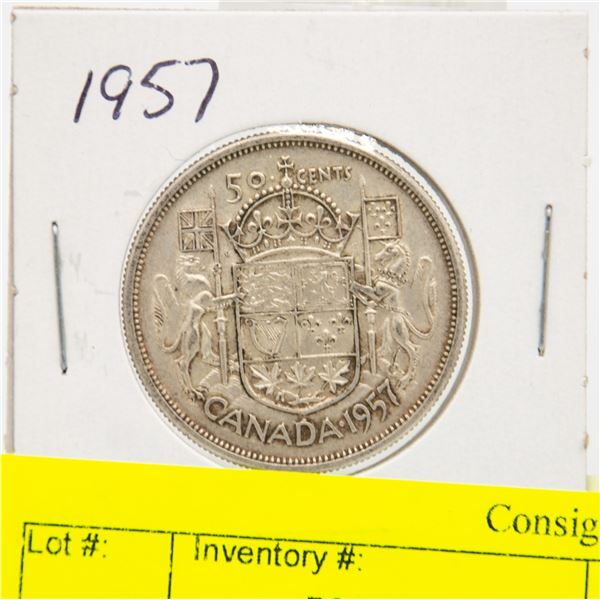 1957 CANADIAN SILVER HALF DOLLAR