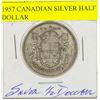 Image 1 : 1957 CANADIAN SILVER HALF DOLLAR