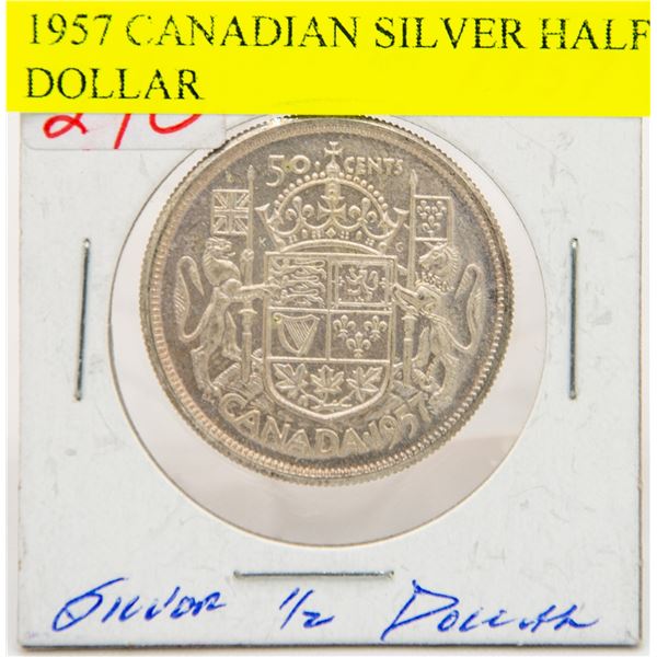 1957 CANADIAN SILVER HALF DOLLAR