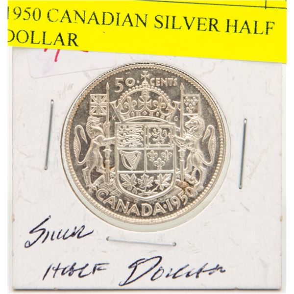 1950 CANADIAN SILVER HALF DOLLAR