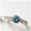 Image 1 : BZ1007-7 10K GREENISH BLUE & WHITE MOISSANITE RING