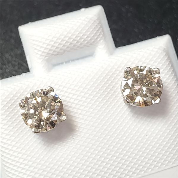 BZ1007-2 14K WHITE GOLD DIAMOND EARRINGS