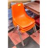 Image 1 : SET OF 3 ORANGE STACKING CHAIRS