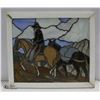Image 1 : STAINED GLASS STYLE ART OF COWBOY