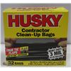 Image 1 : CASE OF 32 HUSKY CONTRACTOR CLEAN UP BAGS