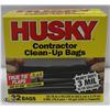 Image 1 : CASE OF 32 HUSKY CONTRACTOR CLEAN UP BAGS