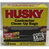 CASE OF 32 HUSKY CONTRACTOR CLEAN UP BAGS