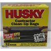 CASE OF 32 HUSKY CONTRACTOR CLEAN UP BAGS