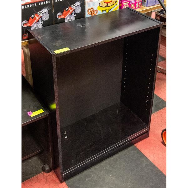 BLACK BOOK SHELF 30  TALL X 24  WIDE