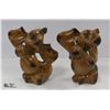 Image 1 : PAIR OF HAND SCULPTED ELEPHANTS FROM THE