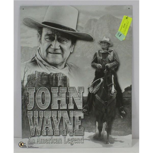 METAL JOHN WAYNE SIGN