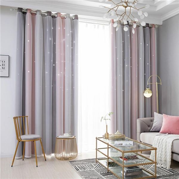 NEW GREY GRADIENT GROMMET CURTAIN 52  X 82 