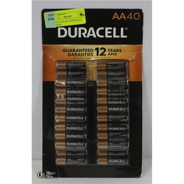 NEW PACK OF 40 AA DURACELL BATTERIES