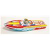 VINTAGE 12" TIN LITHO SPEEDBOAT MADE IN JAPAN