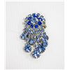 Image 1 : VINTAGE LARGE BLUE RHINESTONE BROOCH